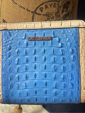 kate spade Blue and Cream Croc-Embossed Crossbody